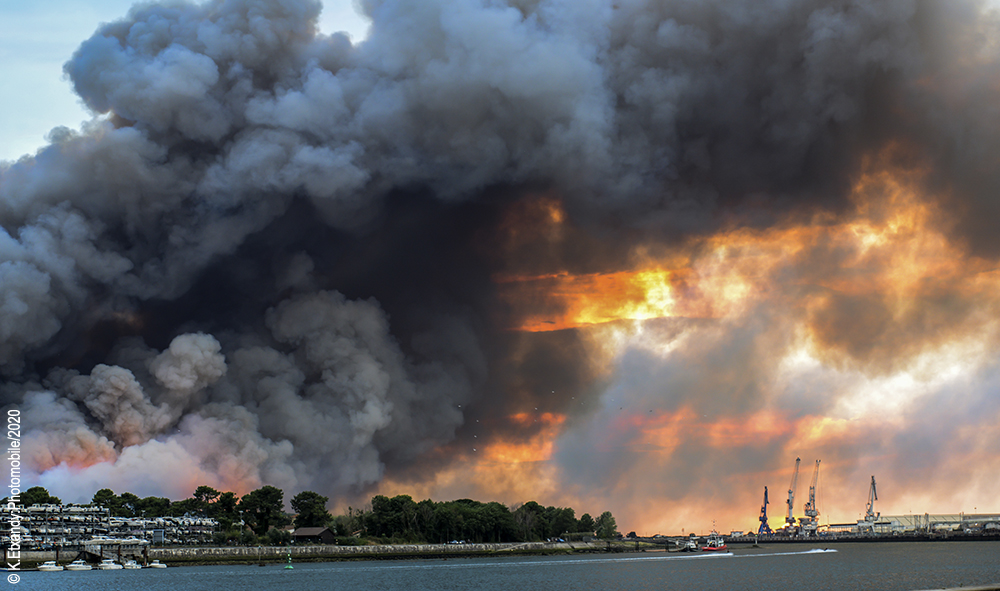 Incendie Anglet Pays basque Pyrénées-Atlantiques feu forêt de Chiberta