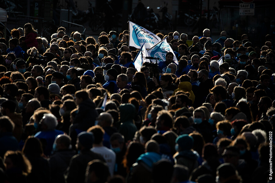 Manifestation à Bayonne au Pays basque le 8 janvier 2022 pour le rapprochement des prisonniers basques