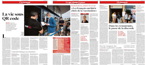 Dans les restaurants, le passe de la discorde et la vie sous QR code.