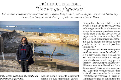 FRÉDÉRIC BEIGBEDER “Une vie que j’ignorais”