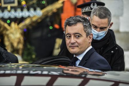 Visite du Ministre de l'Intérieur Gérald Darmanin, à Bayonne le 14 décembre 2021, suite aux inondations dans plusieurs départements dont les Pyrénées-Atlantiques.

Visit of the Minister of the Interior Gérald Darmanin, in Bayonne on December 14, 2021, following the floods in several departments including the Pyrénées-Atlantiques.

Bayonne, Pays basque, 64 , Nouvelle Aquitaine, Pyrénées Atlantiques, Sud Ouest, France, Europe.
New Aquitaine, Basque Country.