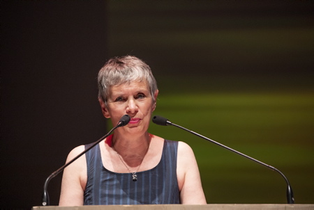Anne Georget Présidente du Festival Biarritz le 12 juin 2021, lors de l'édition du FIPADOC 2021 et de la soirée d'ouverture du festival à la gare du midi.
Anne Georget President of the Biarritz Festival on June 12, 2021, during the FIPADOC 2021 edition and the opening night of the festival at the Gare du Midi.
Biarritz, Pays basque, Nouvelle-Aquitaine, New-Aquitaine, Pyrénées-Atlantiques, Pays Basque, Europe, France.