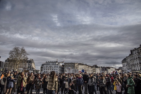 Manifestation contre l'instauration et la mise en place du Passeport Sanitaire maintenant, Pass Vaccinal à Bayonne au Pays Basque le 8 janvier 2022.
Demonstration against the establishment and implementation of the Sanitary Passport now, Pass Vaccinal in Bayonne in the Basque Country on January 8, 2022.
Bayonne, Pays basque, Côte basque, 64 , Nouvelle Aquitaine, Pyrénées Atlantiques, Sud Ouest, France, Europe. New Aquitaine, Basque Country.