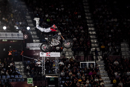 Edgar Torronteras lors du Show X-Gravity Freestyle Motocross de San Sébastien le 7 janvier 2023 sur le site du Donostia Arena Illumbe.
Edgar Torronteras Motocross Show in San Sebastian on January 7, 2023 at the Donostia Arena Illumbe site.
Pays Basque, Pays Basque Espagnol, San Sebastien, San Sebastian, Europe, Espagne