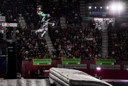 Dany Torres lors du Show X-Gravity Freestyle Motocross de San Sébastien le 7 janvier 2023 sur le site du Donostia Arena Illumbe.
Dany Torres during the X-Gravity Freestyle Motocross Show in San Sebastian on January 7, 2023 at the Donostia Arena Illumbe site.
Pays Basque, Pays Basque Espagnol, San Sebastien, San Sebastian, Europe, Espagne