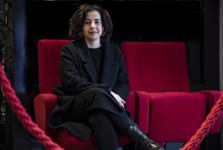 L'actrice Naiara Carmona du film long-metrage basque NORA de la réalisatrice Lara Izagirre lors de la projection du film NORA au cinéma Le Royal de Biarritz sur la côte basque dans le cadre du premier evènement organisé par le Festival International du Film de Biarritz Nouvelles Vagues ( Biarritzeko Natioarteko Zinemaldia ) en partenariat avec l'ESTIA le 8 mars 2023.

Actress Naiara Carmona of the Basque feature film NORA by director Lara Izagirre during the screening of the film NORA at the Le Royal cinema in Biarritz on the Basque coast as part of the first event organized by the Biarritz International Film Festival News Waves (Biarritzeko Natioarteko Zinemaldia) on March 8, 2023.

Biarritz, Côte Basque, Pays basque, Nouvelle-Aquitaine, New-Aquitaine, Pyrénées-Atlantiques, Pays Basque, Europe, France.

