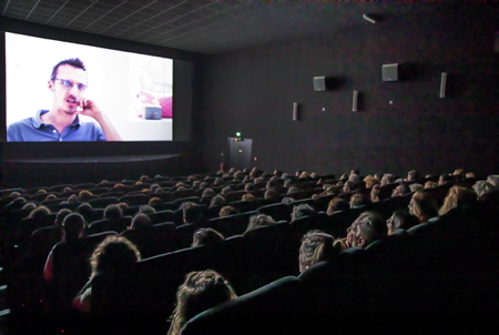 Projection du film "Les Suspendus" du réalisateur Fabien Moine le 9 janvier 2023 au Mega CGR de Bayonne.
Screening of the film "Les Suspendus" by director Fabien Moine on January 9, 2023 at the Mega CGR in Bayonne.
Bayonne, Pays Basque, Nouvelle Aquitaine, Pyrénées Atlantiques, Sud Ouest, France, Europe.
