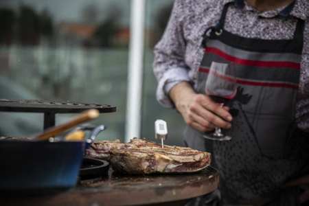 Thermomètre de cuisson et controle de la cuisson d'une côte de Bœuf Gras de Bazas IGP cuite au brasero.chez 2P Gourmands « Les Épicuriens dénicheurs de saveurs » à Biarritz sur la côte basque.

Cooking thermometer and control of the cooking of a rib of Beef Gras de Bazas IGP cooked in a brazier. at 2P Gourmands “The Epicureans who discover flavors” in Biarritz on the Basque coast

Biarritz, Pays basque, Nouvelle-Aquitaine, New-Aquitaine, Pyrénées-Atlantiques, Pays Basque, Europe, France.