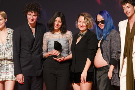 Shuchi Talati recois le Grand Prix avec "Girls will be girls" lors du Festival International du FILM DE BIARRITZ NOUVELLES VAGUES seconde édition soirée de clôture le 22 juin 2024.

Shuchi Talati receives the Grand Prize with “Girls will be girls” during the BIARRITZ NOUVELLES VAGUES International Film Festival second edition closing evening on June 22, 2024.

Biarritz, Pays basque, 64 , Nouvelle Aquitaine, Pyrénées Atlantiques, Sud Ouest, France, Europe.
New Aquitaine, Basque Country.